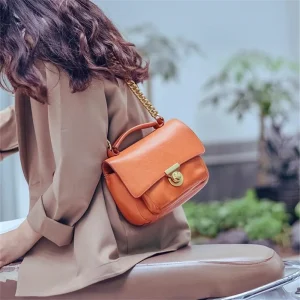 Casual designer handmade genuine leather women's chain diagonal bag fashion weekend outdoor party cow leather female handbag - AliExpress Women's Handbags