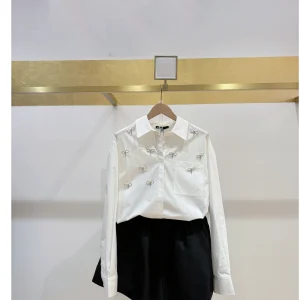Ele White Long Sve irt with Crystal Knot Decoration HEIDD M Home Early Spring Faion Ladies irt - AliExpress Shirts & Blouses
