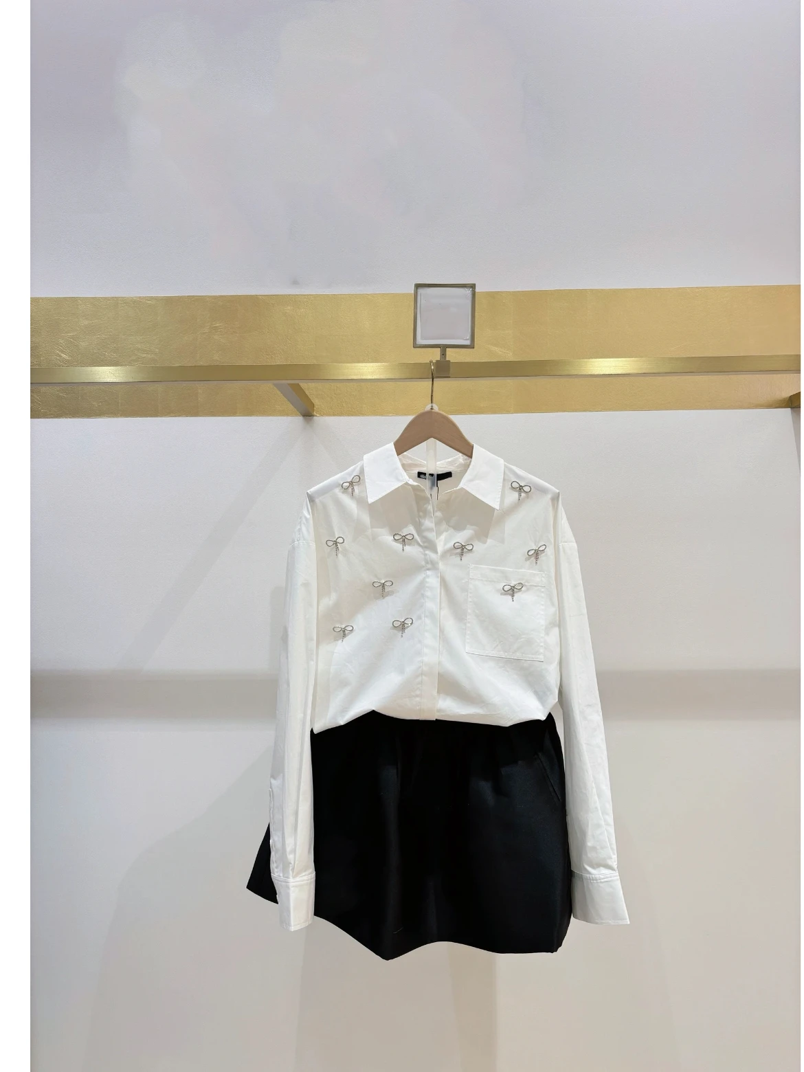 Ele White Long Sve irt with Crystal Knot Decoration HEIDD M Home Early Spring Faion Ladies irt - AliExpress Shirts & Blouses