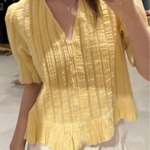 HEIDD Spring Summer 2026 Heavy Embroidery Hollow out Splicing V-neck Short Sleeve Shirt Women's Casual Style Breathable Cotton - AliExpress Shirts & Blouses