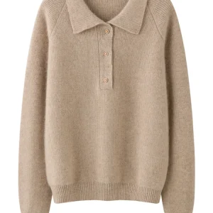 TLOML New Women 100% Cashmere Sweater Polo Collar Buttons Pullover Autumn Winter Solid Casual Style Cashmere Knitwear Soft Tops - AliExpress Sweaters&Jumpers
