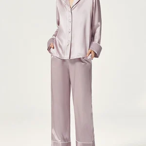 Winsleter-19MM 100%Real Silk Elegant Pajama Set, Long Sleeve Solid, Women Simplicity Breathable Homewear, 2026 Autumn S67144CC - AliExpress Women's Sleep & Lounge