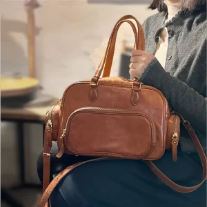 Weekend Travel Luxury Genuine Leather Ladies Multi-Pocket Handbag Fashion Vintage Real Cow Leather Women Shoulder Crossbody Bag - AliExpress Women's Handbags