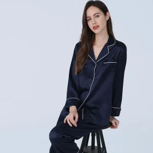 25 Momme 100% Mulberry Silk 2Pcs Women Pajamas Set Nightwear Spring Summer Casual Long Sleeve Top & Trousers Pyjamas Homewear PJ - AliExpress Women's Sleep & Lounge