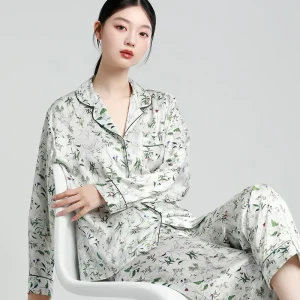 100% Natural Mulberry Silk Women's Pajamas Set Luxury Satin Long Sleeve Sleepwear Leisure Home Clothes Nightwear Comfortable P - AliExpress Women's Sleep & Lounge