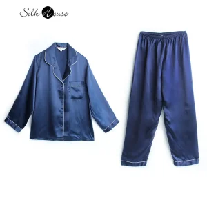 2023 Spring/Summer New Silk Pajamas Women's Summer Long Sleeve Two Piece Set 100% Mulberry Silk Couple Home Suit Silk Set - AliExpress Women's Sleep & Lounge