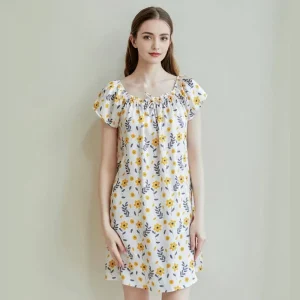 100% Mulberry Silk Nightgown Women Summer Short Sleeve Square Neck Loose Dress Thin Sleep Dress Luxury Loungewear Nightshirts PJ - AliExpress Women's Sleep & Lounge