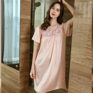 19MM 100% Mulberry Silk Plus Size Sleepshirts Nightgown Female Sexy Chemise Nightwear Sleeping Dresses Sleepwear Night Shirts PJ - AliExpress Women's Sleep & Lounge