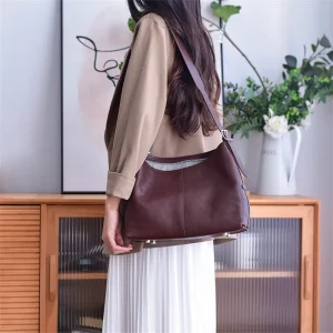 PNDME casual designer handmade genuine leather women's shoulder bag vintage  luxury first layer cowhide female underarm bag - AliExpress Women's Handbags