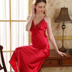 19 Momme 100% Mulberry Silk Shee Lace Long Slip Nightdress See Sexy Maxi Nightgown Black Dress Sleepwear Sleeveless Loungewear - AliExpress Women's Sleep & Lounge