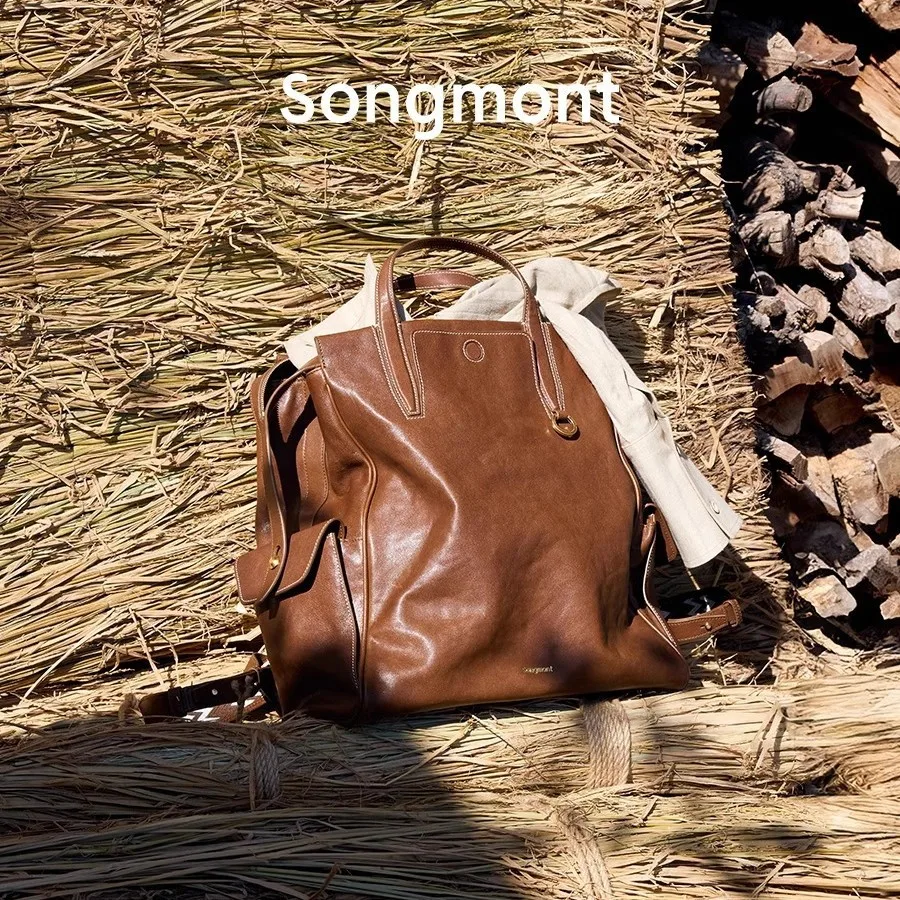 Songmont Trace Small Shoulder Bag Men's and Women's Light Luxury Vintage Vegetable Tanned Leather 14" Computer Bag - AliExpress Travel Bags