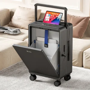 20''24''Front Laptop Pocket Suitcase Wide Handle Travel Suitcase Men Carry-On Luggage Women PC Zipper Trolley Case With Wheels - AliExpress Luggage