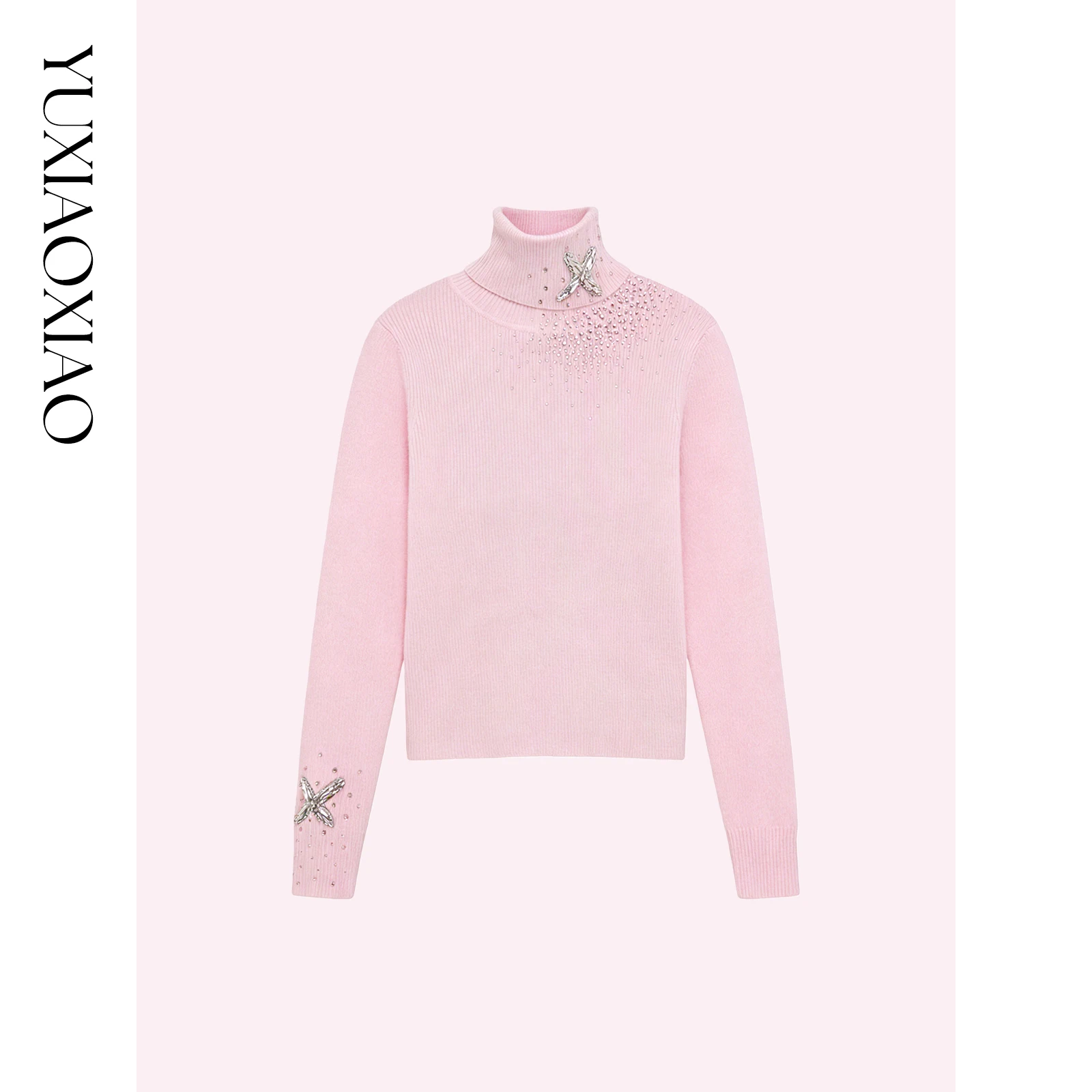 Warm Sweet Wool Blend High Ne Knitted Sweater by Yu Xiaoxiao Comfortable Base Layer with Precious Rhinestone Decoration Cas... - AliExpress Sweaters&Jumpers