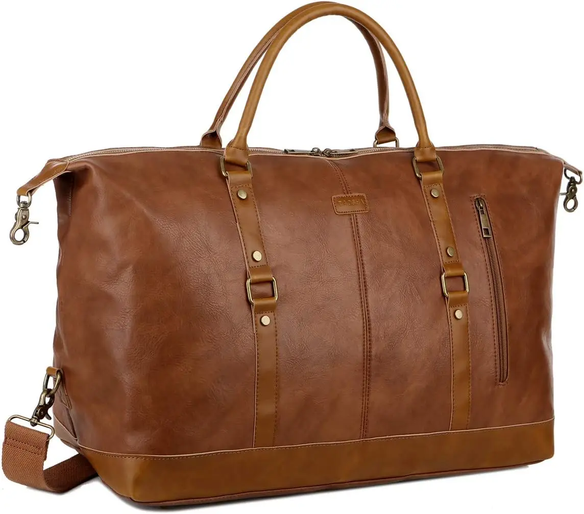 Vegan Leather Travel Duffel Tote Bag Overnight Weekender Bag Oversized for Men and Women HB-14 (Brown) - AliExpress Travel Bags