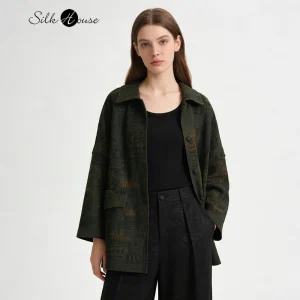 2026 Women's Fashion Spring New Bronze Print 100% Natural Mulberry Silk Fragrant Cloud Yarn Turn-down Collar Long Sleeve Coat - AliExpress Shirts & Blouses
