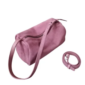 New Ins Chic Cylindrical Shape Women Crossbody Bag Small Attractive Pink Top Layer Cow Suede Leather Female Shoulder Bag - AliExpress Women's Handbags