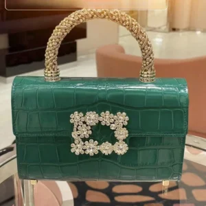 Ele Crocodile Pattern Leather Clutch Bag Diamond Bule Women's oulder Crossbody Bag Luxury Small Square Bag for Evening - AliExpress Women's Handbags