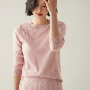 Women’s Sweater Cashmere O-neck Pullover Autumn Winter Embroidered Flowers Long Sleeve 100% Cashmere Knitwear Chinese Style Tops - AliExpress Sweaters&Jumpers