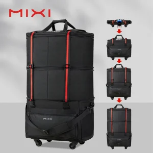 Mixi Foldable Travel Bag Hand Carry Duffel Bag with Wheels Expandable Rolling Travel Bag Large Capacity Waterproof Luggage Bag - AliExpress Travel Bags