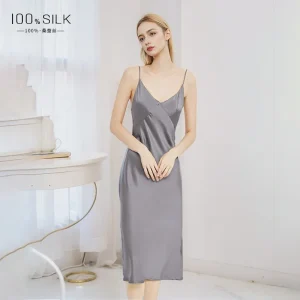 Summer Medium Long 19 Momme Mulberry Silk Women's Sexy Slim Spaghetti Strap Nightgown High-Quality Luxury Lingerie Sleep Dress - AliExpress Women's Sleep & Lounge