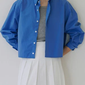 Blue Casual Loose Women's irt Korean Sle Commute Faion Button Pure Cotton Long Sve Regular Length  Color - AliExpress Shirts & Blouses