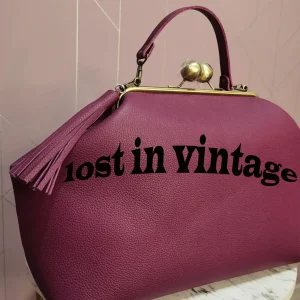 LOST IN VINTAGE Leather Bag 30x46x15cm Artficial Leather Large Balls Kiss-lock Large Frame Suprt Clutch Handbag Big Purse - AliExpress Women's Handbags