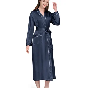 Birdtree 19 Momme 100%Pure Silk Long Robe for Women Silky Sleepwear Ladies Elegant Nightgown Natural Pajamas P36089QM - AliExpress Women's Sleep & Lounge