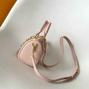 Mini Pink Pebbled Leather Boston Bag, Top Handle Zipper Crossbody Purse Detachable Strap Gold Hardware Small Shoulder Handbag - AliExpress Women's Handbags