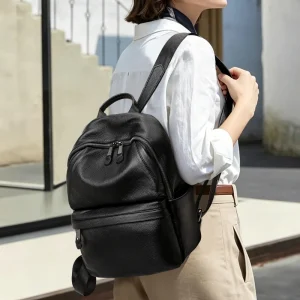 Aidrani Premium Cowhide Leather Backpack - Portable 2-Way Satchel with Internal Pockets, Ideal for Daily Commute & Travel - AliExpress Women's Handbags