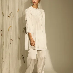 Spring Autumn 100% Mulberry Silk Vintage Long Sleeve Shirt & Trousers Pajama Set Chic Lace Princess Loungewear 2Piece for Women - AliExpress Women's Sleep & Lounge