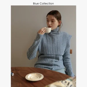 Bluetique Lazy Sle Knitted Sweater Set with Detachable awl Women's Faion Warmth Emitting High Collar Long Sve Top - AliExpress Sweaters&Jumpers