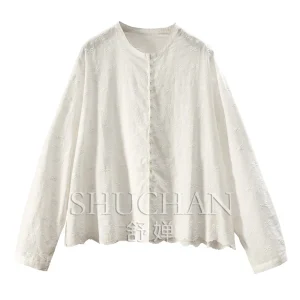 Luxury Beauty Fairy Law High Quality 100% Cotton Embroidered Crew Neck Shirt Women 65J3  blusas mujer de moda 2026 verano - AliExpress Shirts & Blouses