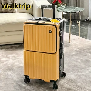 Rolling Luggage Front Opening Pocket Women Suitcase PC Material with Aluminum Frame TSA Lock Charging Port Travel 20/24/26inch - AliExpress Luggage