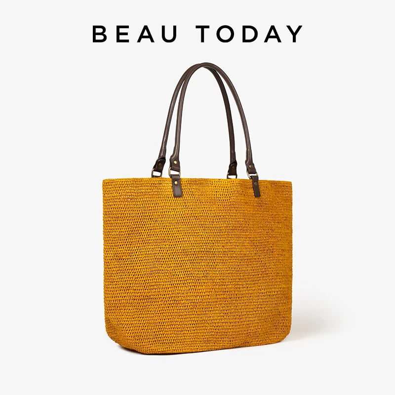 BEAUTODAY Casual Tote Women Raffia Solid Color Large Capacity Square Handbags Open Ladies Bags Handmade 62106 - AliExpress Women's Handbags