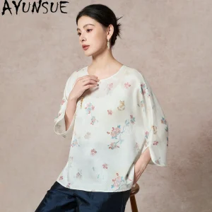 AYUNSUE 100% Real Mulberry Silk Tops for Women Chinese Style Blouse for Women Autumn Slimming Women Clothing 2026 New Ropa Mujer - AliExpress Shirts & Blouses