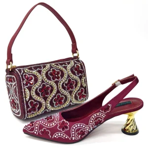 Ladies' elegant high heels bag set combination, diamond bucket bag. - AliExpress Women's Handbags