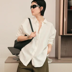 Marryher Naturalism Summer New 100 Han Han Linen White Shirt Minimalist Casual Oversized Women's Spring Summer Shirt - AliExpress Shirts & Blouses