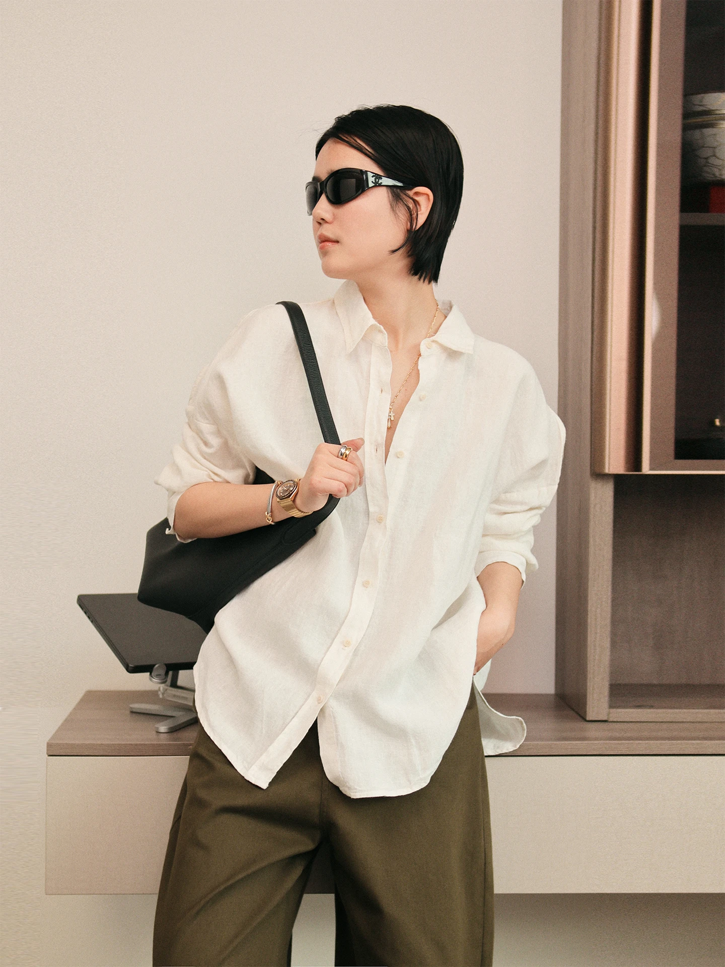Marryher Naturalism Summer New 100 Han Han Linen White Shirt Minimalist Casual Oversized Women's Spring Summer Shirt - AliExpress Shirts & Blouses