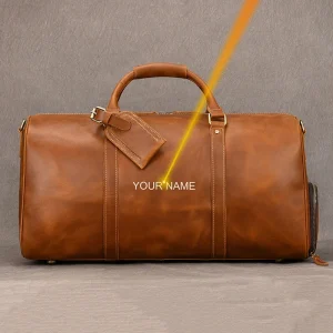 Custom Name Mens Leather Travel Duffle Bag Cow Leather Men's Weekender Bags Real Cowskin Leather Handbags For Travelling Outdoor - AliExpress Travel Bags