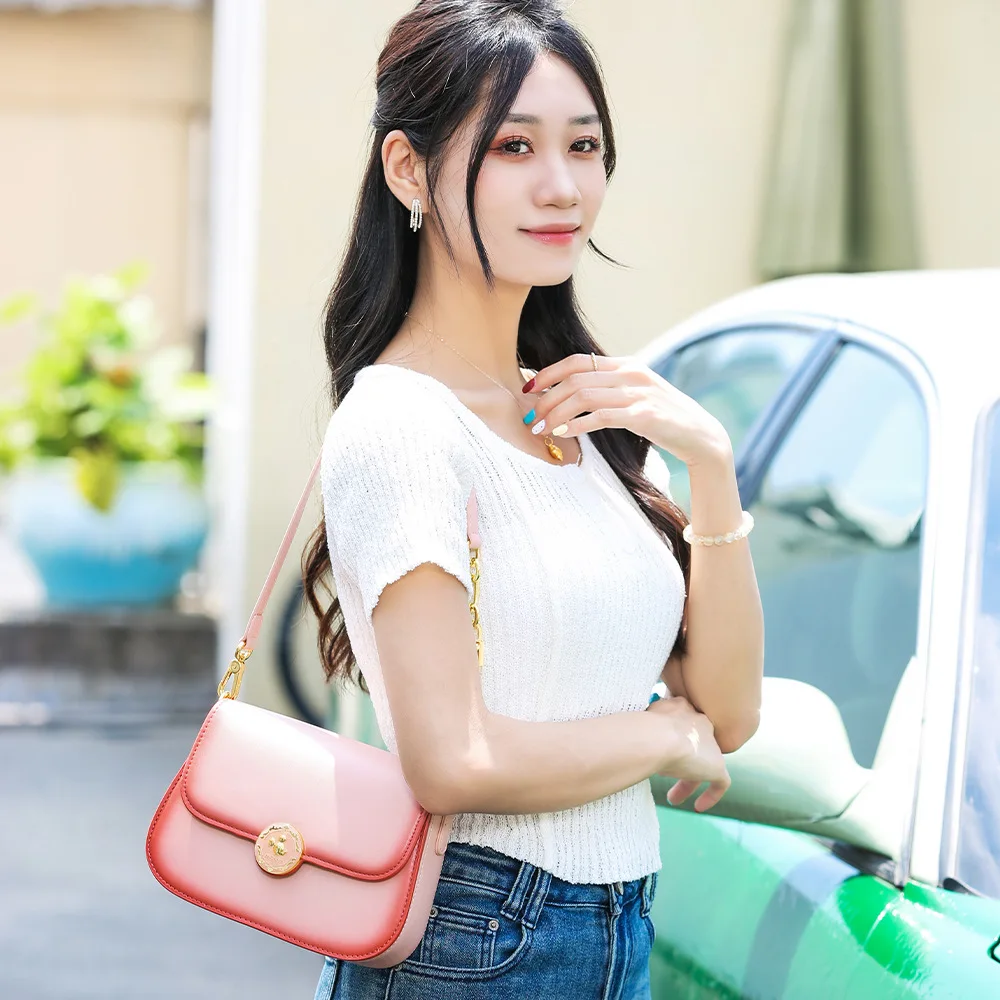 Genuine Disney Purses And Handbags Original Case Mickey Joint Solid Color Wind Gradual Change Color Commuter Ladies Shoulder Bag - AliExpress Women's Handbags