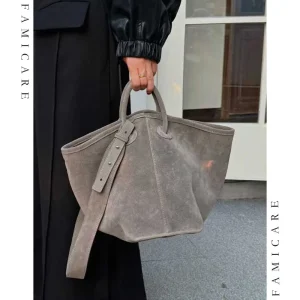 Large Capacity Women Split Leather Bucket Crossbody Bags Suede Tote Bag Lady Fashion Solid Color Shoulder Bag for Work & Travel - AliExpress Women's Handbags