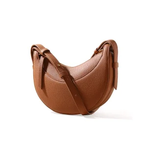 Women Genuine Leather Crescent Moon Hobo Bag, Soft Cowhide Shoulder Crossbody Purse with Zipper - AliExpress Women's Handbags