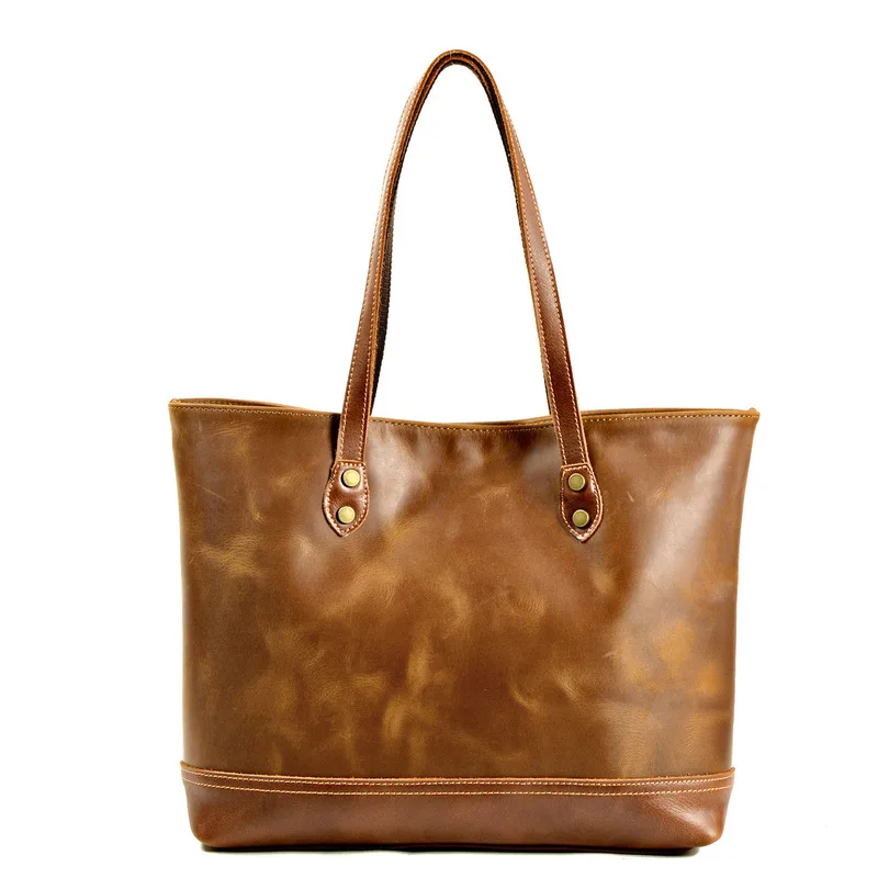 Top layer cowhide handbag for ladies European and American full leather tote bag women's bag, crossbody mommy bag - AliExpress Women's Handbags
