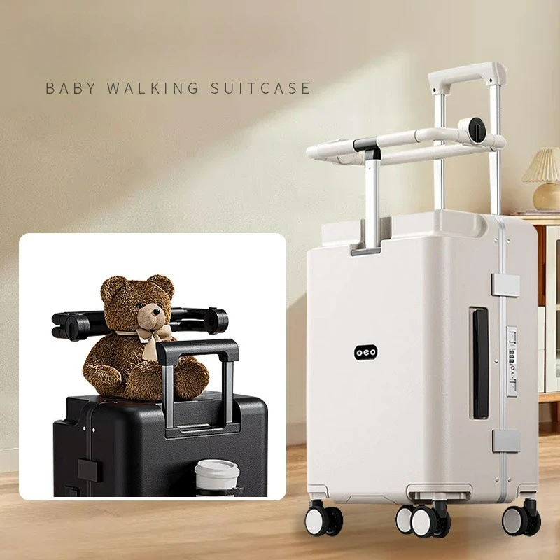 New Baby Travel Suitcase Children Can Sit in A Parent-child Rolling Suitcase Large Capacity Women's Suitcase, Rideable - AliExpress Luggage