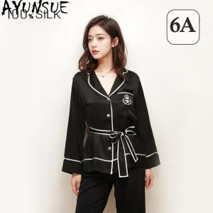 AYUNSUE 100% Mulberry Silk Pijamas Women 19MM Silk 2026 Spring Summer New Arrive Sleepwear Set Bathrobes Pigiami Donna Pajamas - AliExpress Women's Sleep & Lounge