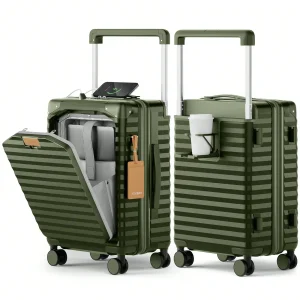 Joyway 20 Inch Carry On Luggage With Front Laptop Compartment Wide Handle Metal Corners Cup Holder Side Hook 360 Silent Spinner Wheels TSA Lock Airline Approved Hardshell Suitcase Travel Essentials Durable For Men Women - AliExpress Luggage
