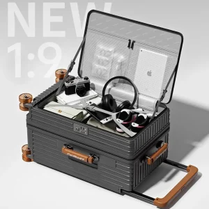 MUXING Wide Trolley Luggage Front Opening Multi-Functional Women 20-Inch Small Lightweight Boarding Box 24-Inch Men's Suitcase - AliExpress Luggage