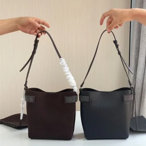 Women's Beaded Bucket Bag Stylish Versatile Genuine Leather Shoulder Bag - AliExpress Travel Bags