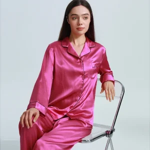 19MM 100% Mulberry Silk Long Sleeves Top and Trousers Sleepwear Pajamas Set Button Down Lapel Cardigan Pajama Loungewear Nighty - AliExpress Women's Sleep & Lounge