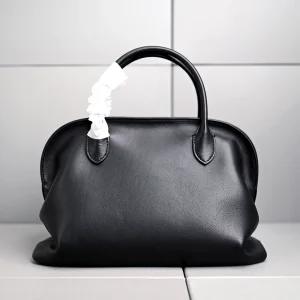 Black 31cm Genuine Top Grain Cowhide Leather Handbag – Soft Structure Tote with Lambskin Lining, Elegant Minimalist for Women - AliExpress Women's Handbags